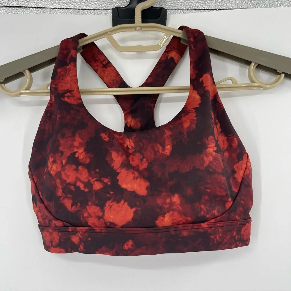 Athleta Ultimate Printed Frozen Floral Warm Sports Bra